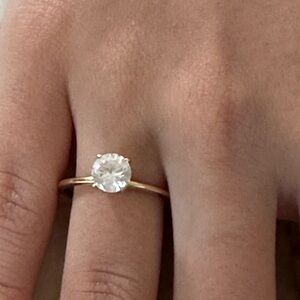 14k real solid gold engagement Elegant Gold Ring